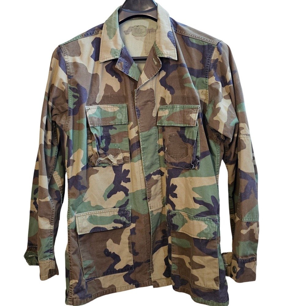 US Military Woodland Camouflage Combat‎ Coat Medium Long EA Industries 1985
